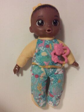 Baby Alive Doll African American Soft With Toy 11 1/2" Tall No Tag But Writing O